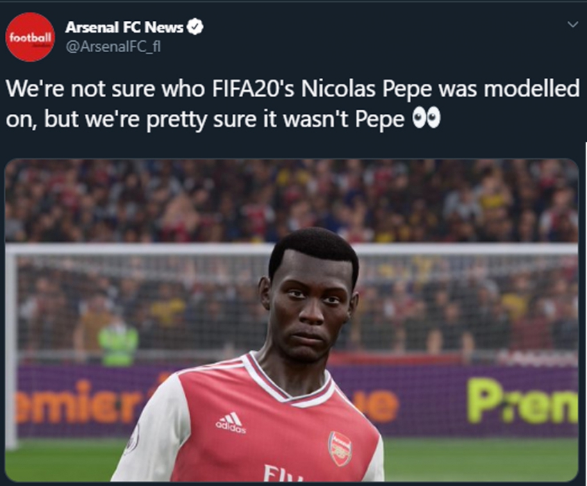 WYGLĄD Nicolasa Pepe w grze FIFA 20! :D